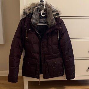 Eddie Bauer Down Jacket with Faux Fur Trim